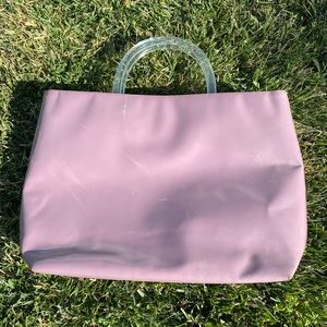 Vintage authentic Prada clear handle tote bag